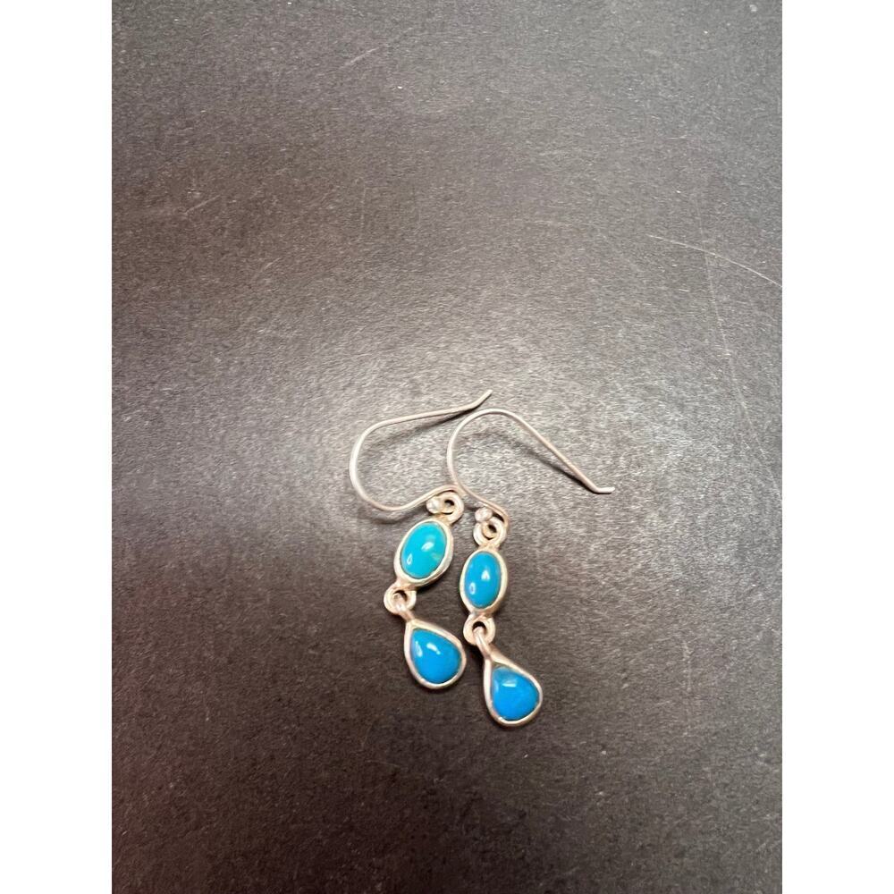 NEW Sleeping Beauty sterling silver earrings 2.95 grams - Picture 5 of 7